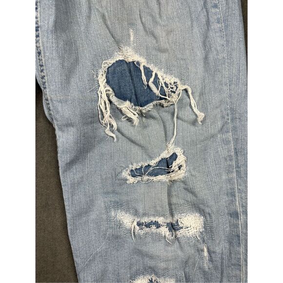 Vintage 90s Distressed Baggy Jeans Tommy Jeans Women 14 32 Light Wash Grunge - Picture 4 of 15
